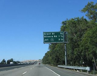 The last three exits on California 242 are: Exit 2, Solano Way/Grant Street; Exit 3A, Olivera Road; and Exits 3B-C, California 4 east to Pittsburg, Antioch, and Stockton and west to Martinez and Hercules.