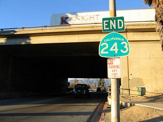 Like the southern terminus of California 243, the north end is signed with an end shield.