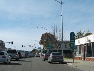 SR 1 lines H Street through north Lompoc en route to Vandenburg Village, the main gate for Vandenburg Space Force Base, and Guadalupe.