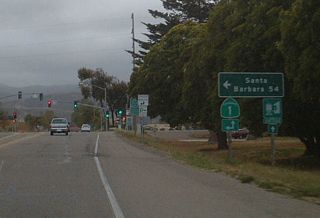 SR 246 west combines with SR 1 northbound into the city of Lompoc. SR 1 south traverses the Santa Ynez Mountains to U.S. 101 at Las Cruces.