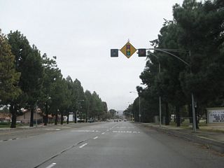 Eastbound California 246 (Ocean Avenue) approaches O Street at the next traffic signal.