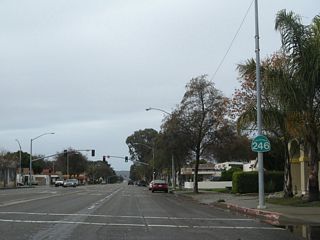 The first standalone reassurance shield for California 246 west is signed with an odd arial font.