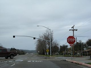 A final four-way stop sign at V Street is the last stop prior to leaving Lompoc.