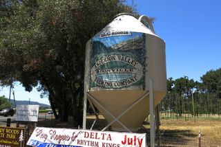 SR 253 passes by the Anderson Valley Brewing Company just prior to the junction with SR 128.