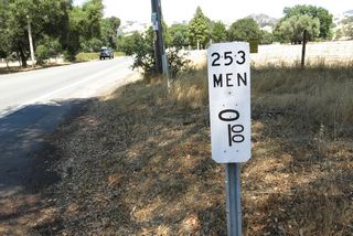 The zero postmile marker for SR 253 at the intersection with SR 129. There is no confirming marker for the state route.