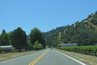 Leading away from Ukiah, westbound California 253 passes by vineyards and ranches. This is a windy and hilly trip to Boonville, but it does save travel time between Ukiah and the coast.