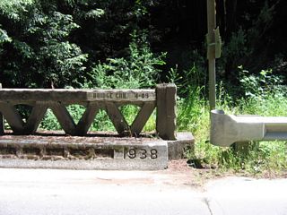 Northbound California 254 (Avenue of the Giants) crosses this 1938 bridge over Bridge Creek.