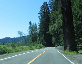 The Eel River comes into view as the redwoods part ways briefly.