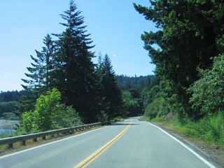 The Eel River comes into view again to the east of California 254 (Avenue of the Giants).