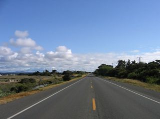 This centerline view of southbound California 255 is afforded from a point just south of the Peninsula Drive intersection.