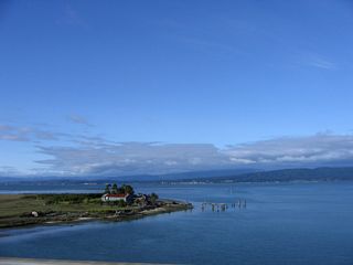 Looking north from the Samoa Bridge is this view of Humboldt Bay.