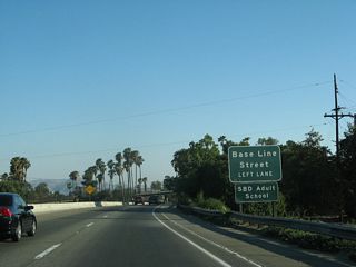 Prior to reconstruction of the exchange joining SR 259 with Interstate 215, Base Line Street was a left exit. This was subsequently replaced with a slip ramp onto Exit 45 from I-215 south.