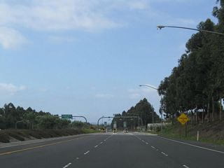This view looks south along California 261 toward the Irvine Ranch toll plaza.