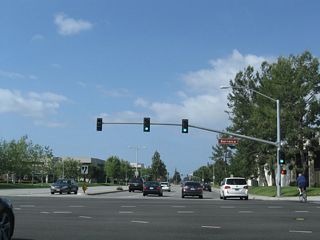 Barranca Parkway runs northwest along the site boundary of what was Tustin U.S. Marine Corps Air Station to Red Hill Avenue.