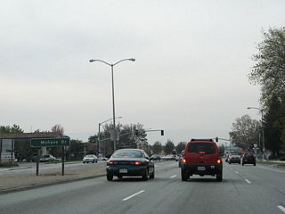 The entire route of California 262 is located within the city of Fremont. Incorporated on January 23, 1956, the city of Fremont is home to 203,413 people as of the 2000 Census and was formed from the merger of five smaller communities: Centerville, Irvington, Mission San Jose, Niles, and Warm Springs. The city consists of 87.1 square miles and is named for John C. Fremont, the Great Pathfinder. The first traffic signal is with Mohave Drive.