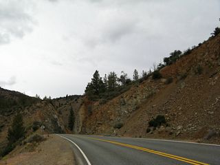 This view looks north along California 263 just after the Dry Gulch Bridge.