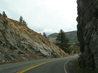 Just before the Pioneer Bridge over the Shasta River, California 263 passes through another tight rock cut.