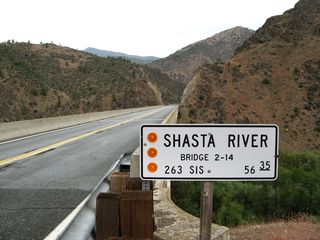 This bridge identification sign advises of the 1931 Shasta River bridge.
