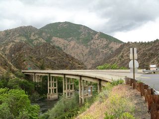 The 1931 Klamath River Bridge as seen from the south edge of California 96.