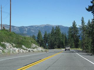 Descending into the Lake Tahoe Basin along SR 267 south. NV Energy (formerly Sierra Pacific) power lines generally parallel the state route. Truckee and the Lake Tahoe Basin receive their electrical power from NV Energy (Sierra Pacific) rather than Pacific Gas and Electric.