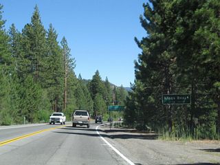 California 267 enters the unincorporated community of Kings Beach (population 4,037 as of the 2000 Census, elevation 6,250 feet).