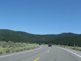 Heading south to Lake Tahoe, SR 267 ascends the Tahoe Rim and crosses at Brockway Summit (el. 7,179 feet). SR 267 crosses Martis Creek and gains elevation toward the summit.