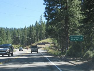 The next intersection is with Highlands View Road to Northstar Highlands residential and resort area. California 267 continues to gain elevation leading toward Brockway Summit.