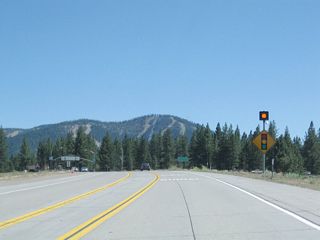 The first signalized intersection along southbound California 267 since leaving the Interstate 80 interchange is with Brockway Road.