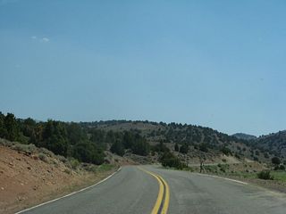 Pulling away from Clearwater Creek, SR 270 gains elevation toward the state park, which sits at an elevation of 8,379 feet.