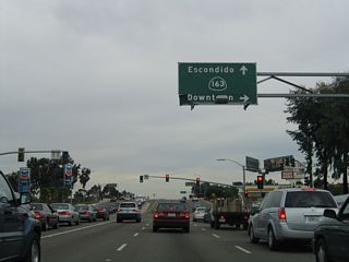 The entrance ramp for SR 163 south for Balboa Avenue connects with th Cabrillo Freeway from Armour Street east at Mercury Street south.