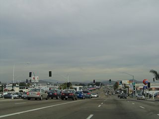 After Ruffner Street, the next major intersection along eastbound Balboa Avenue (old California 274) is with Convoy Street.