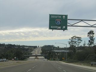 Westbound Tierrasanta Boulevard from Tierrasanta becomes Balboa Avenue (old California 274) through Kearny Mesa at the cloverstack interchange with Interstate 15.