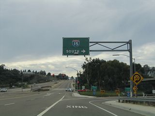 A loop ramp joins Balboa Avenue west with Interstate 15 south.