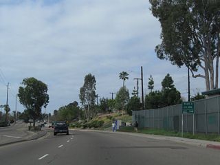 Garnet Avenue splits with Balboa Avenue at the ensuing traffic light west from Soledad Mountain Road.