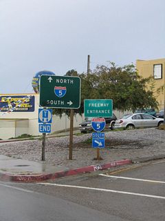 Interstate 5 (San Diego Freeway) travels south from Garnet Avenue and Pacific Beach to Downtown San Diego.