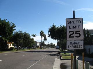 The speed limit along the entire length of Fourth Street (California 282) is 25 miles per hour. This street is heavily enforced by local law enforcement. Residences line both sides of Fourth Street from the naval base east to the Orange Avenue business district.