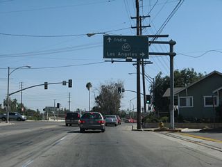 SR 60 travels west from Main Street in Riverside to Pomona and Los Angeles.