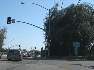 Oakley Avenue ties into Main Street across from the westbound entrance ramp for SR 60.