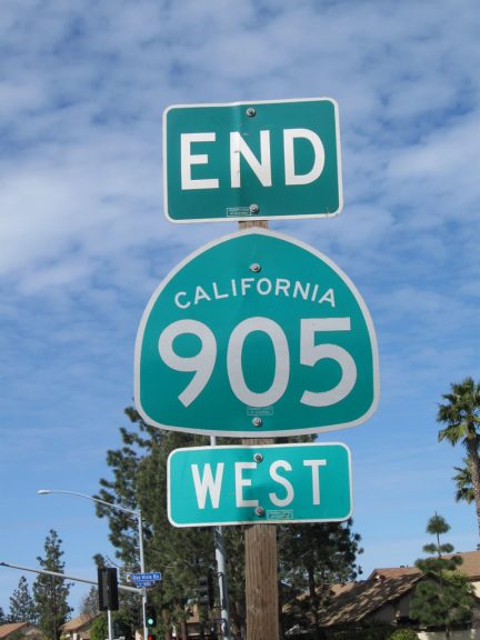 California State Route 905 west end