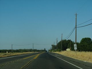 Leading away from the exchange joining I-505 wtih the east end of SR 128, Yolo County Route E-6 is unmarked along Russell Boulevard.