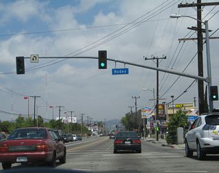 The freeway ends as La Cienega Boulevard approaches and meets Rodeo Road. The rest of La Cienega Boulevard north is a standard city street, including its interchange with Interstate 10 (Santa Monica Freeway).