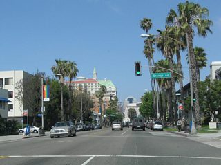 The Downtown Long Beach sky lines appears along westbound Ocean Boulevard at Orange Avenue. Orange Avenue is another exception in the general rule of alphabetizing the north-south streets in descending order from east to west.