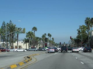 Northbound Crenshaw Boulevard approaches California 1 (Pacific Coast Highway).