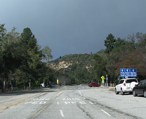 Vermont Canyon Road north as it ascends toward the Griffith Observatory.