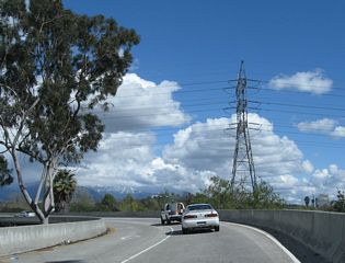 Los Feliz Boulevard east at the on-ramp for Interstate 5 north to Glendale, Burbank, and the San Fernando Valley.