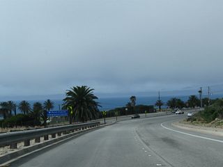 At Point Vicente, Palos Verdes Drive South changes into Palos Verdes Drive West. An interpretive center and lighthouse lie nearby. This is the furthest west this road will go, as it turns north. Turn left here for .