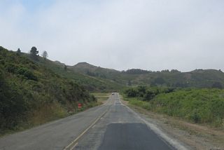 West from McCullough Road, Bunker Road heads to a National Park Service visitors center, Fort Barry and Rodeo Beach.