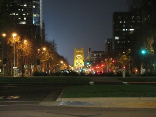 Built in 1935, the Tower Bridge is a lift bridge connecting Downtown Sacramento with West Sacramento.