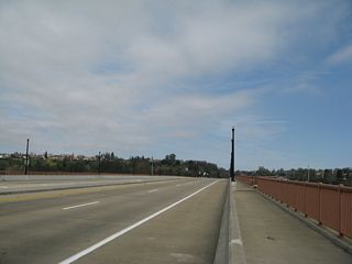 Folsom Boulevard crossing Lake Natoma north between Sutter Street and Greenback Lane.