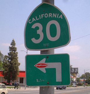 An SR 30 trailblazer was previously posted beyond the entrance ramp to SR 259 northbound.